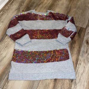 Girls size 6/6X sweatshirt sweater dress with flip sequins.